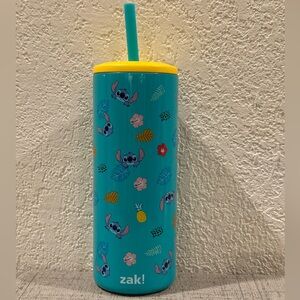 Zak! Disney Stitch 16oz. Insulated  Travel Cup With Lid and Straw NWT